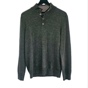 Maker & Company 100% Merino Wool Mock Neck Pullover Men's Sweater Size M